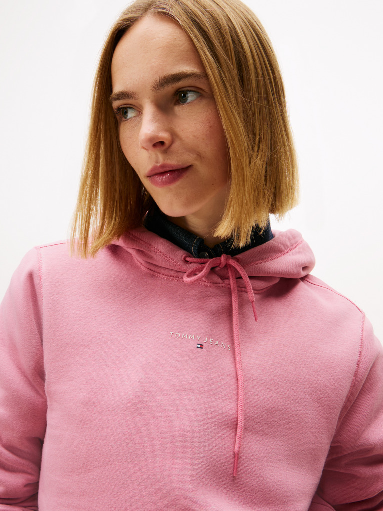 Ροζ Fleece Hoody Με Λογότυπο  Γυναίκες