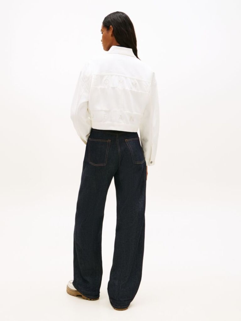Denim Back Logo Oversized Denim Trucker Jacket  Women