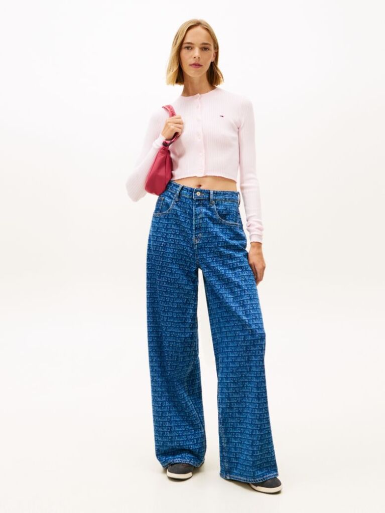 Pink Cropped Crew Neck Slim Cardigan  Women