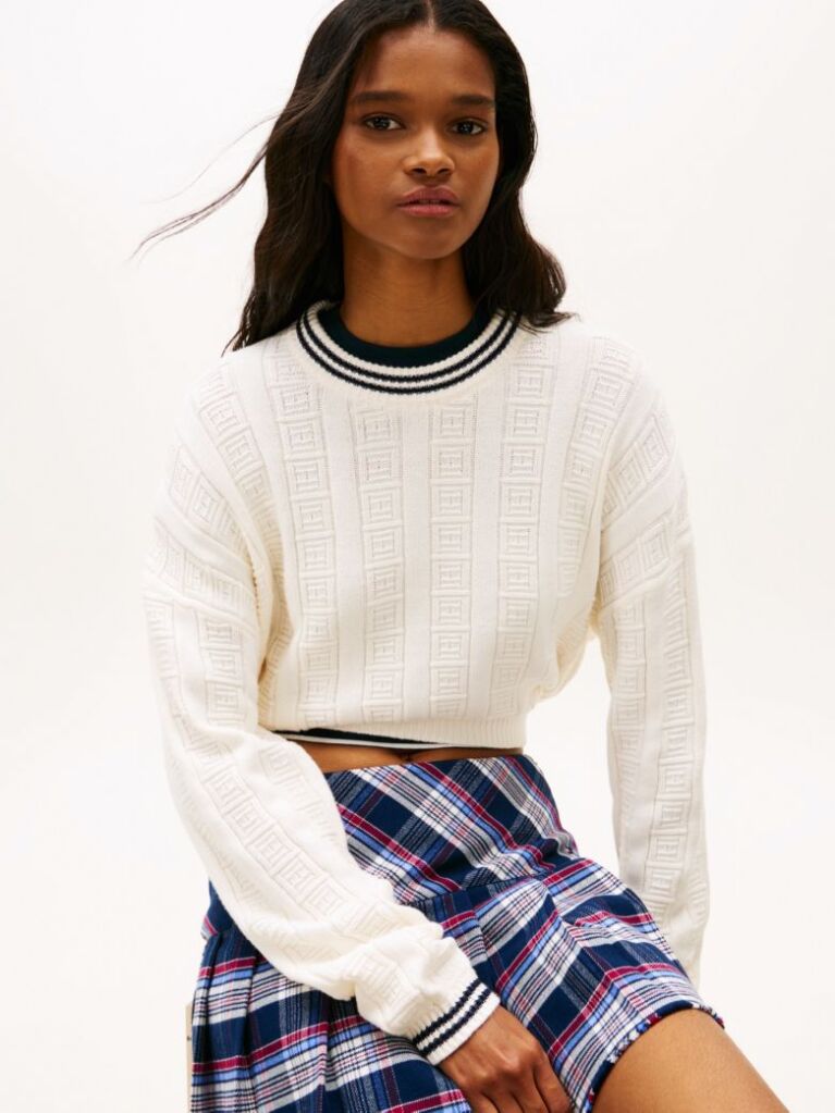 White Flag Cable Knit Relaxed Jumper  Women
