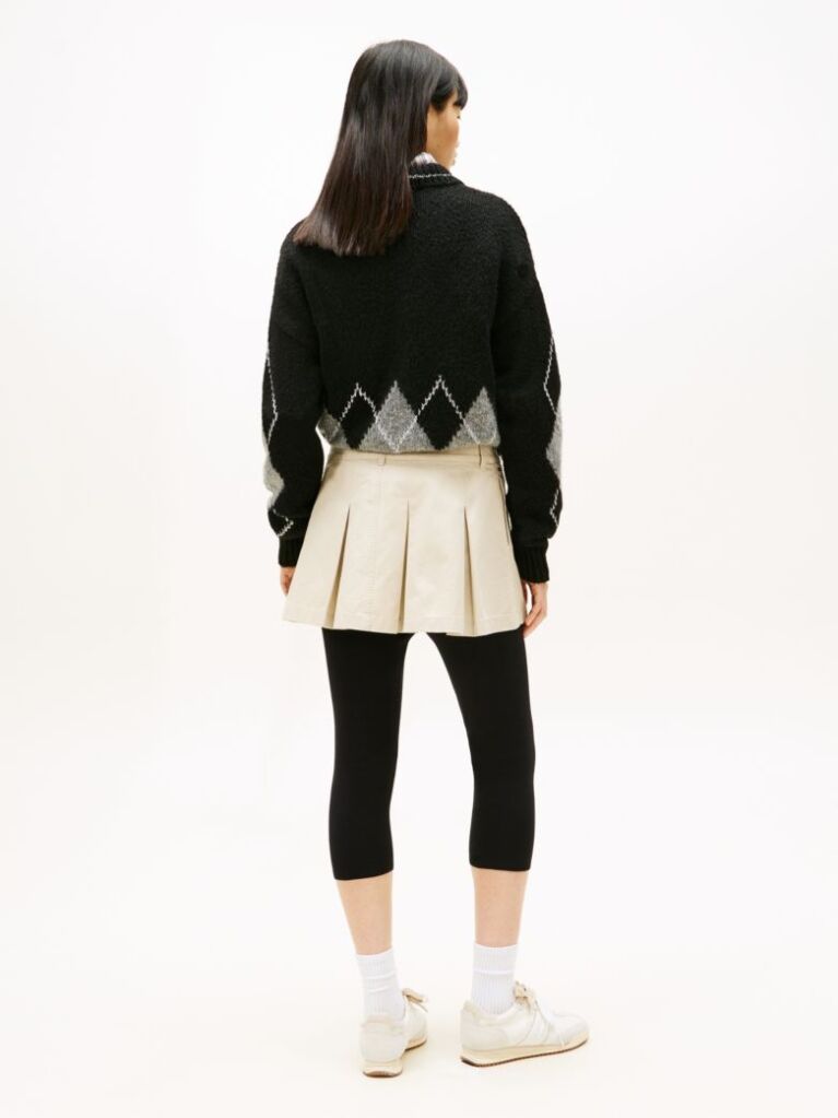 Beige Pleated Mini Skirt  Women