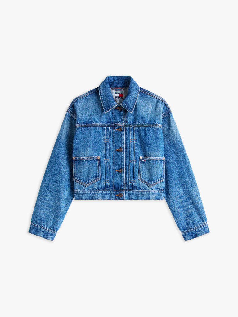 Denim Pleated Denim Trucker Jacket  Women