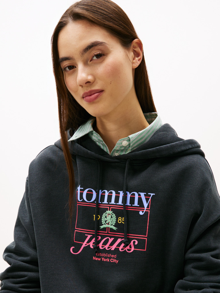 Μαύρο Crest Flag Hoodie  Γυναίκες