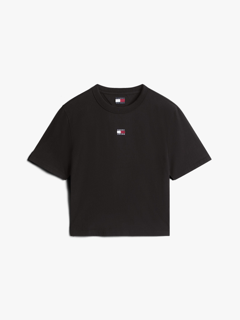 Μαύρο Τ-shirt Σε Boxy Γραμμή Με Λογότυπο  Γυναίκες