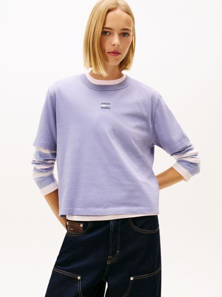 Purple Boxy Badge Tee  Women