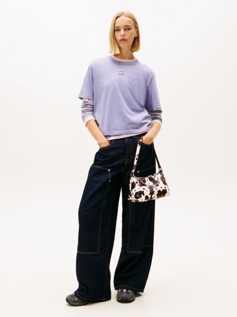 Purple Boxy Badge Tee  Women