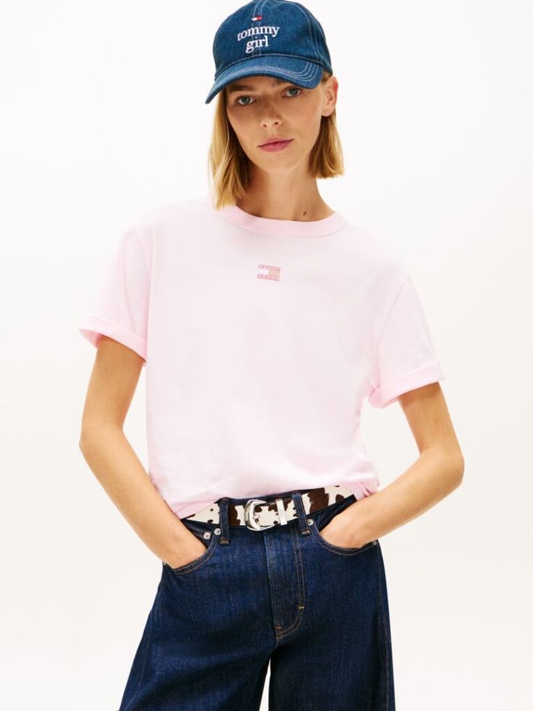 Pink Boxy Badge Tee  Women
