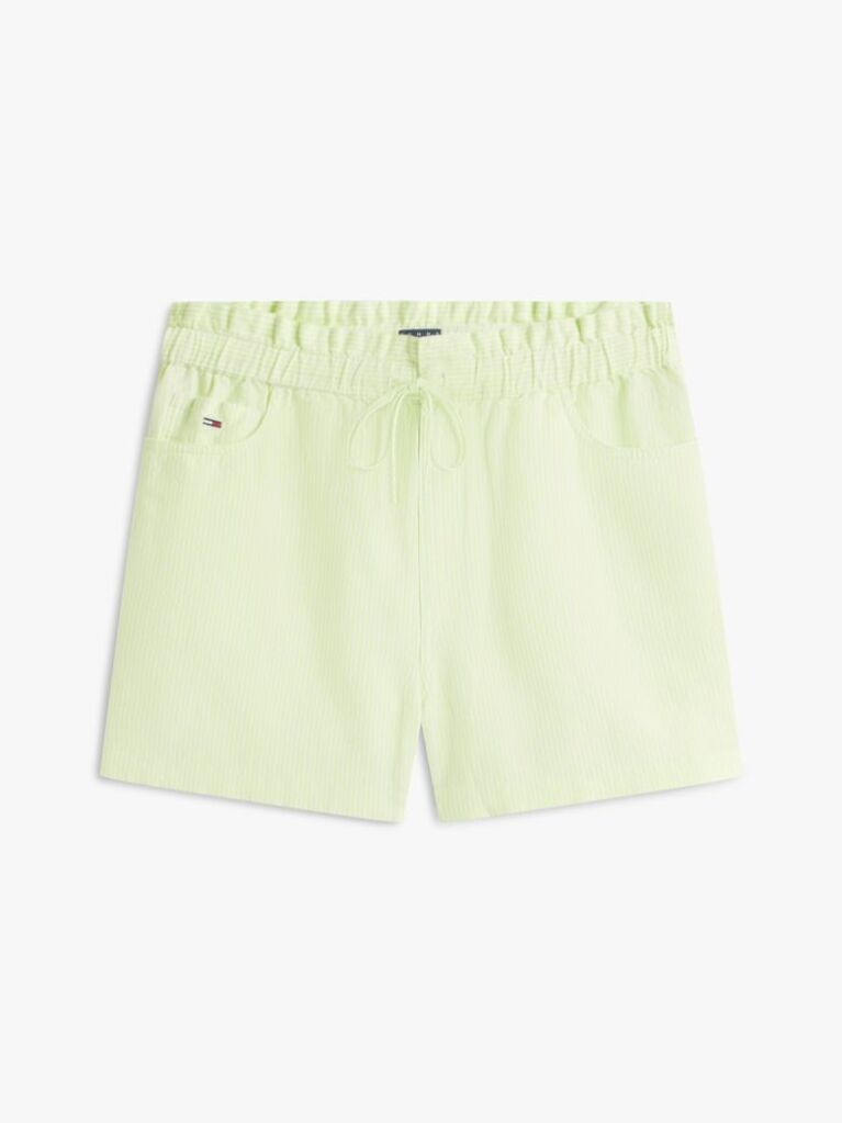 Green Linen Blend Five-Pocket Shorts  Women