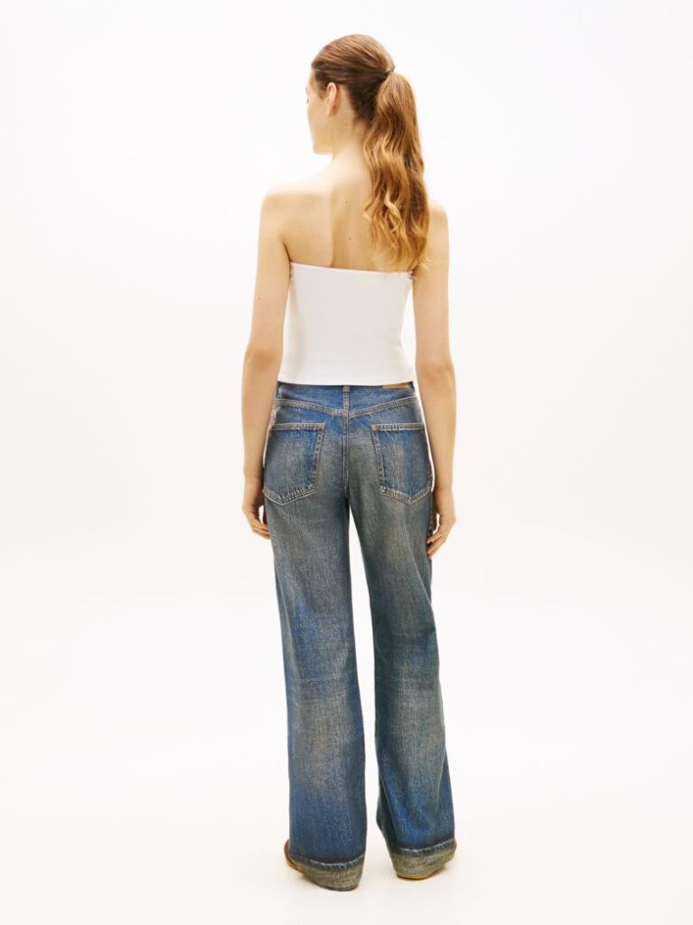 White Ribbed Slim Bandeau Top  Women