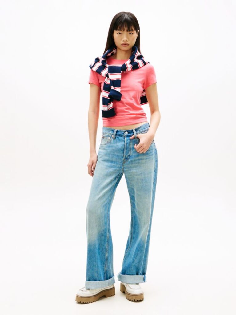 Pink Logo Slim Fit T-Shirt  Women