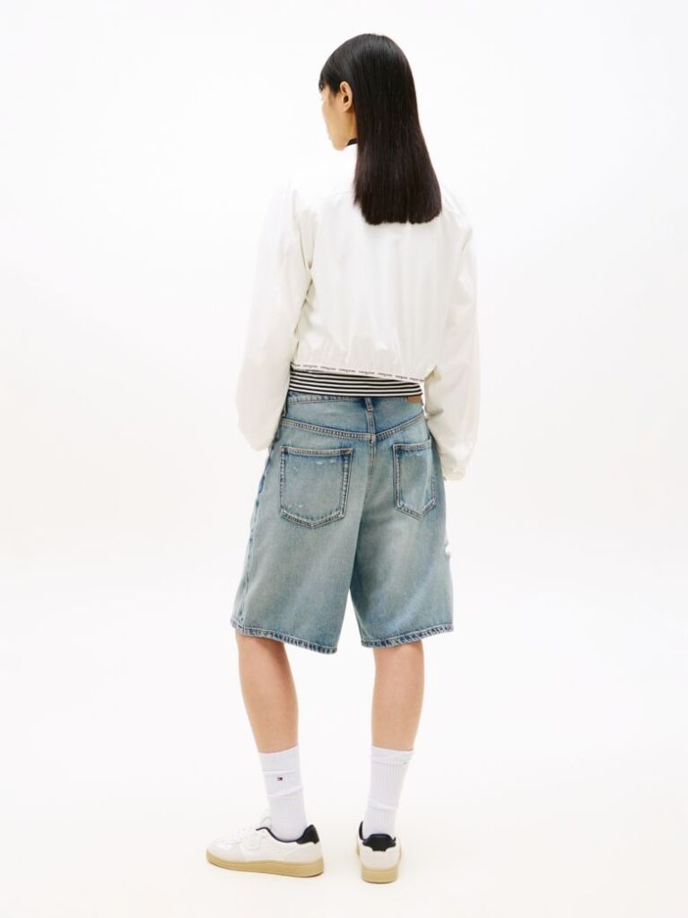 White Logo Tape Water Repellent Bomber Jacket  Women