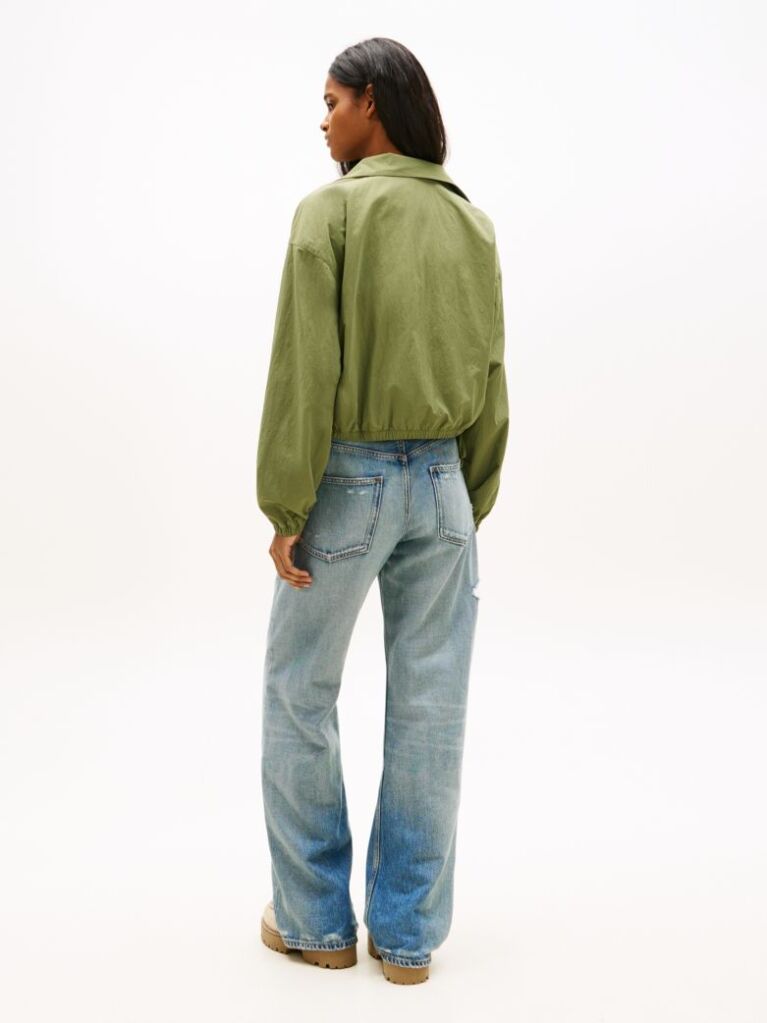 Green Water Repellent Tie Side Zip-Thru Jacket  Women