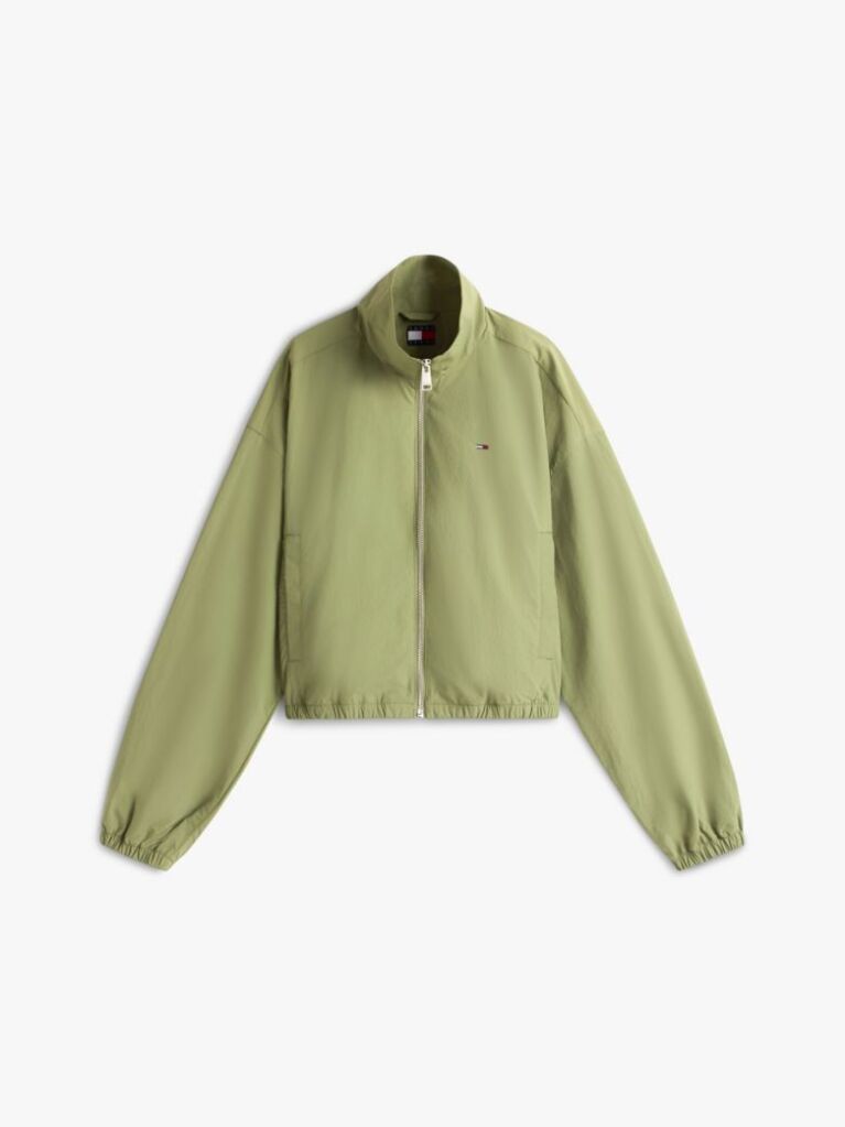 Green Water Repellent Tie Side Zip-Thru Jacket  Women