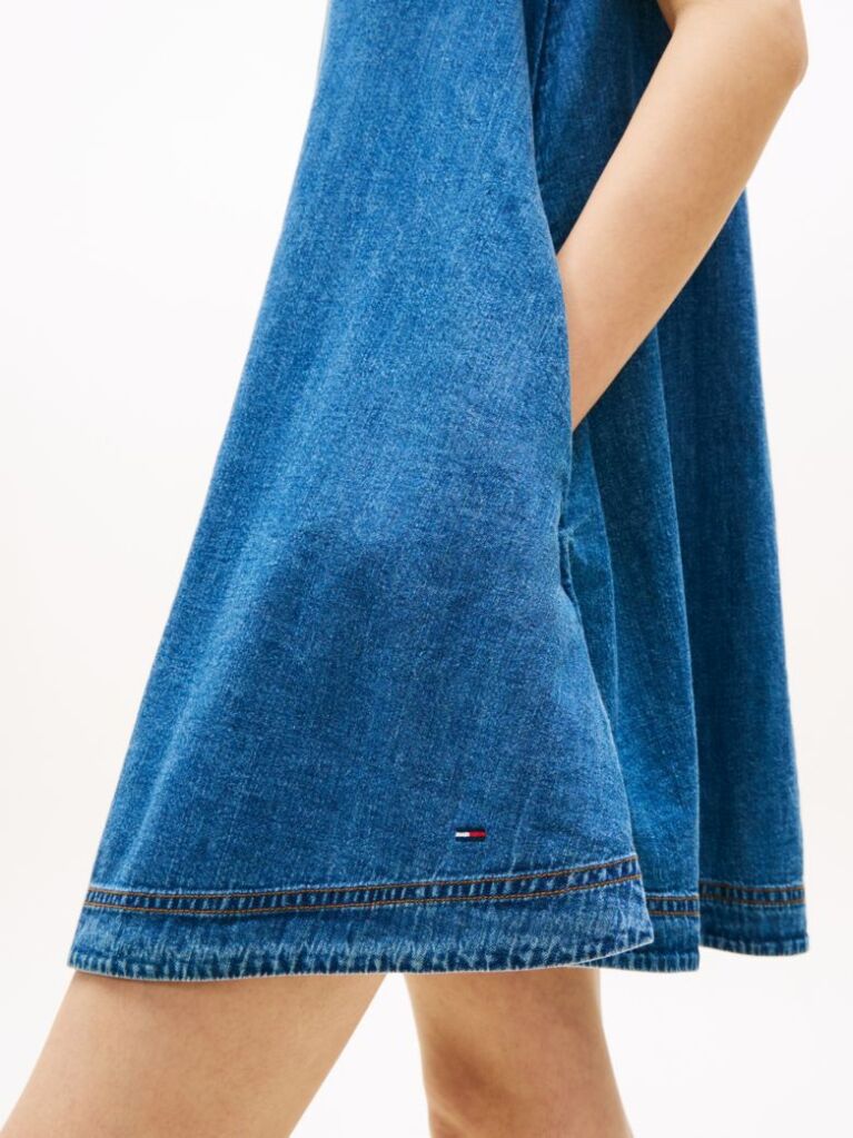 Denim Αμάνικο Φόρεμα Μίνι Σε Α-Γραμμή  Γυναίκες