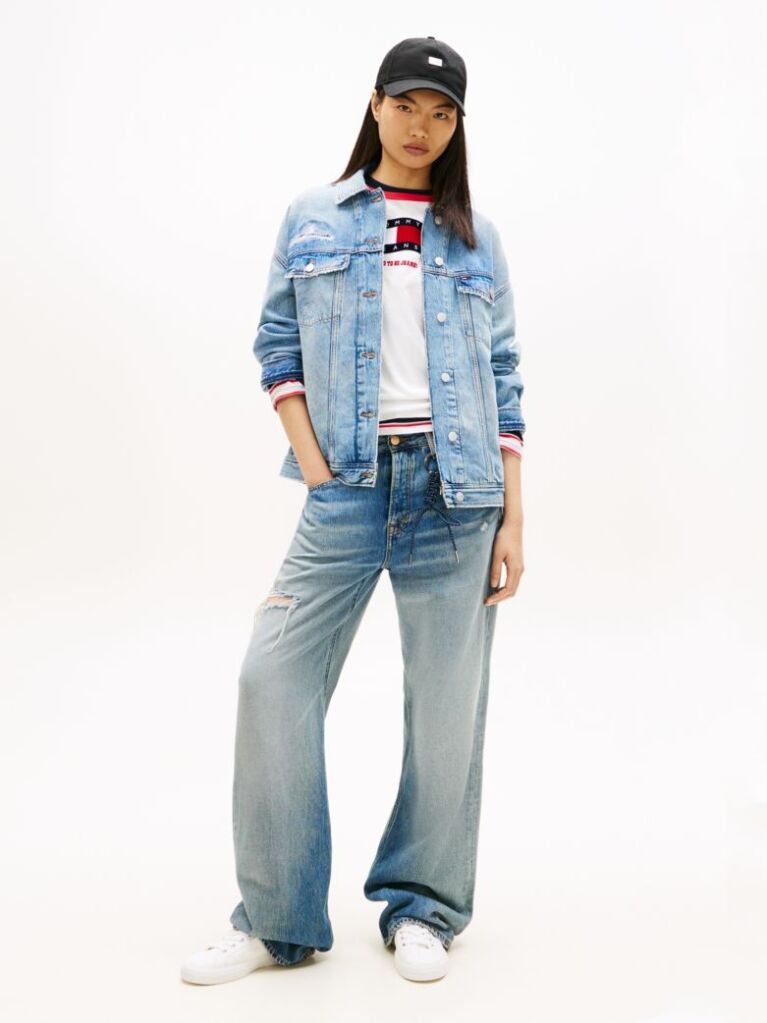 Denim Oversized Denim Τζάκετ Με Σκισίματα  Γυναίκες