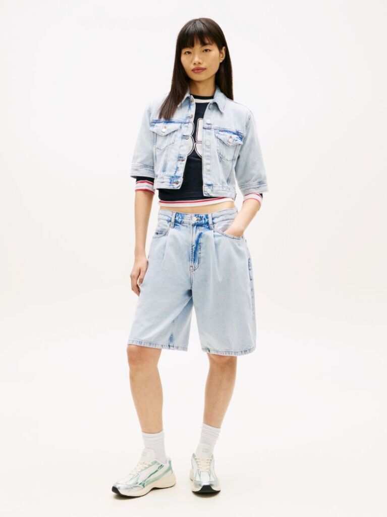 Denim Cropped Denim Trucker Jacket  Women