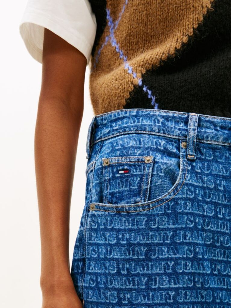 Denim Spell-Out Mid Rise Loose Jeans  Women
