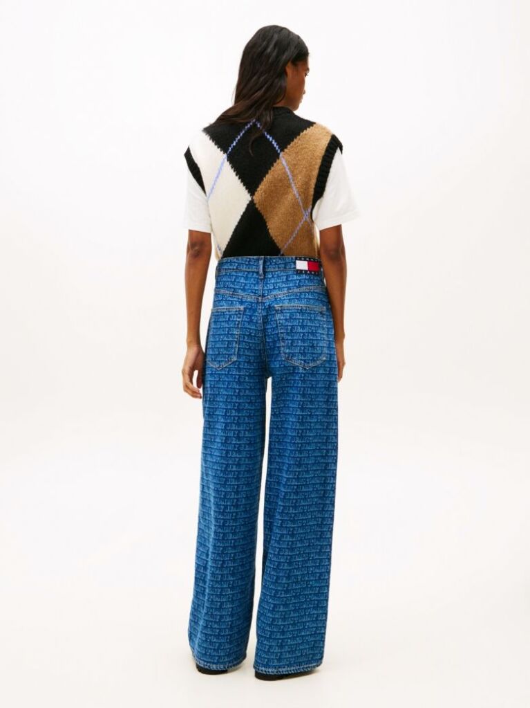 Denim Spell-Out Mid Rise Loose Jeans  Women