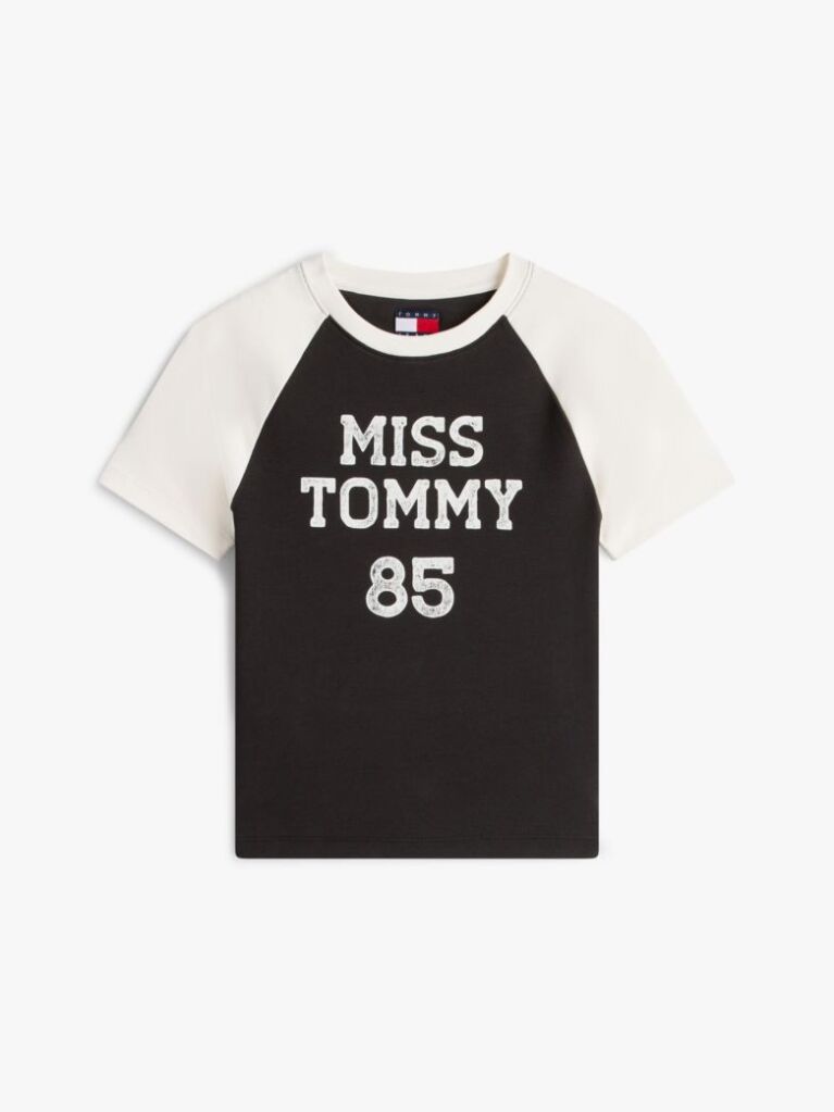 Black Logo Slim Raglan Sleeve T-Shirt  Women