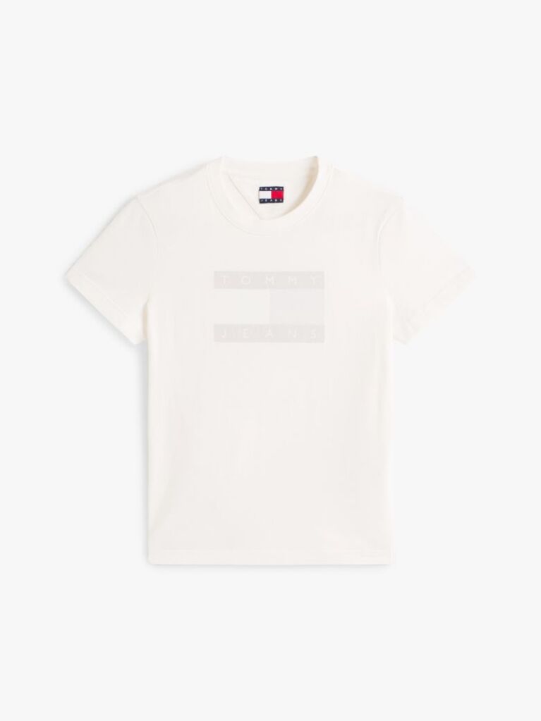 Άσπρο T-Shirt Με Tonal Σημαιάκι  Γυναίκες