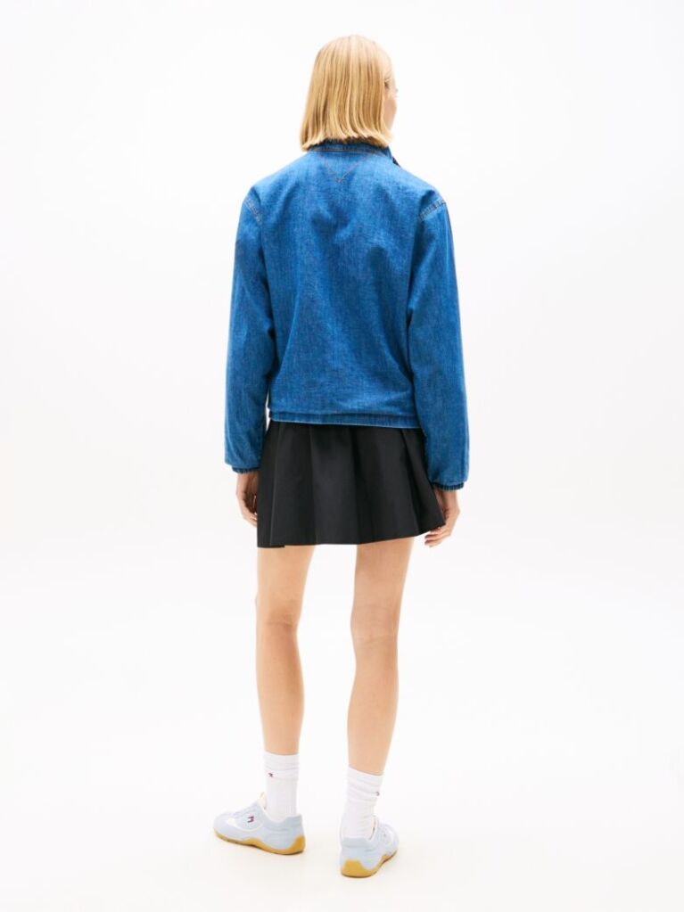 Denim Zip-Thru Chambray Denim Jacket  Women