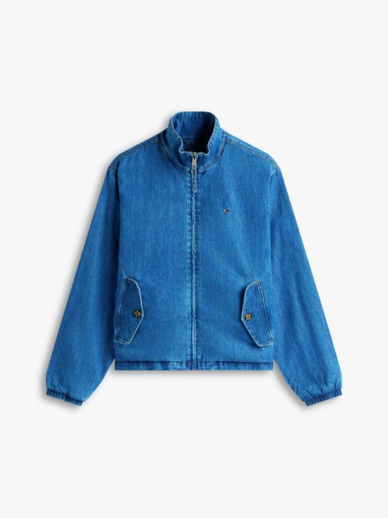 Denim Zip-Thru Chambray Denim Jacket  Women