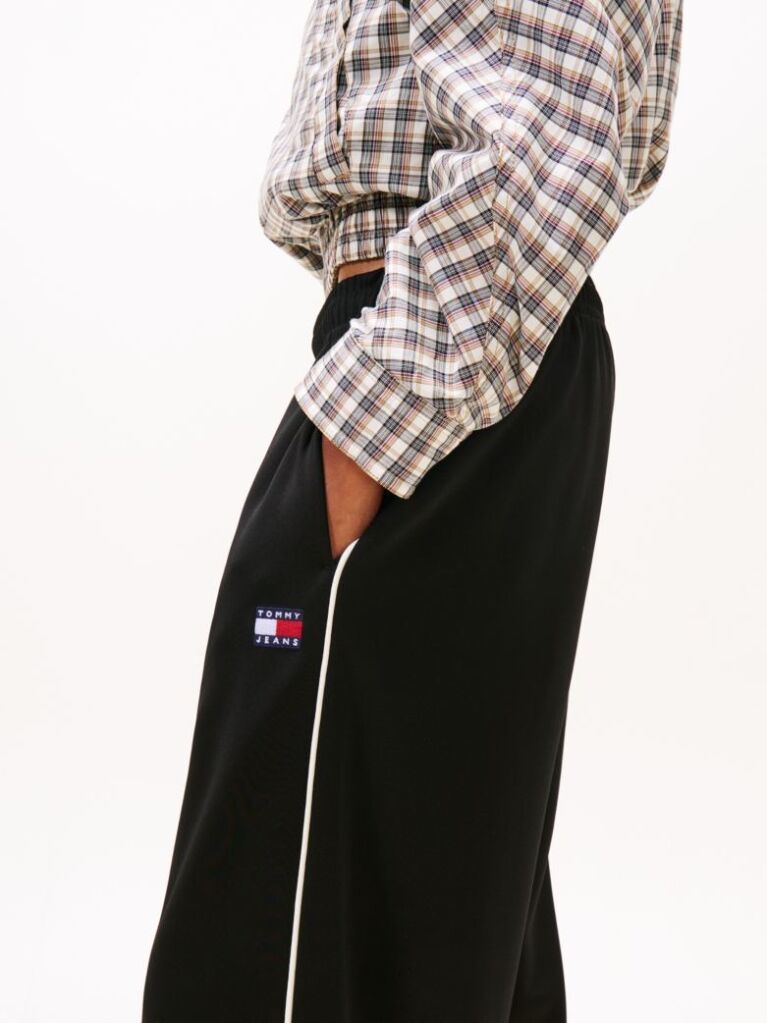 Black Tommy Badge Interlock Knit Relaxed Joggers  Women