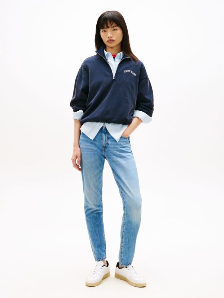 Denim Whiskered Mid Rise Slim Jeans  Women