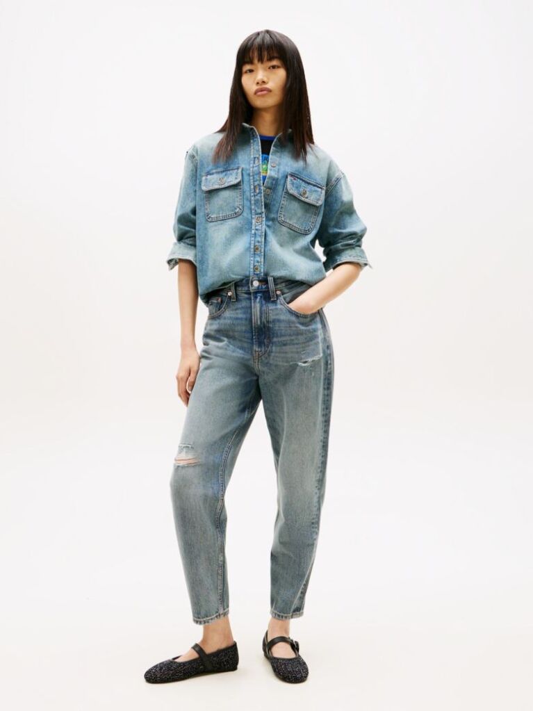 Denim Ultra High Rise Tapered Leg Mom Jeans  Women