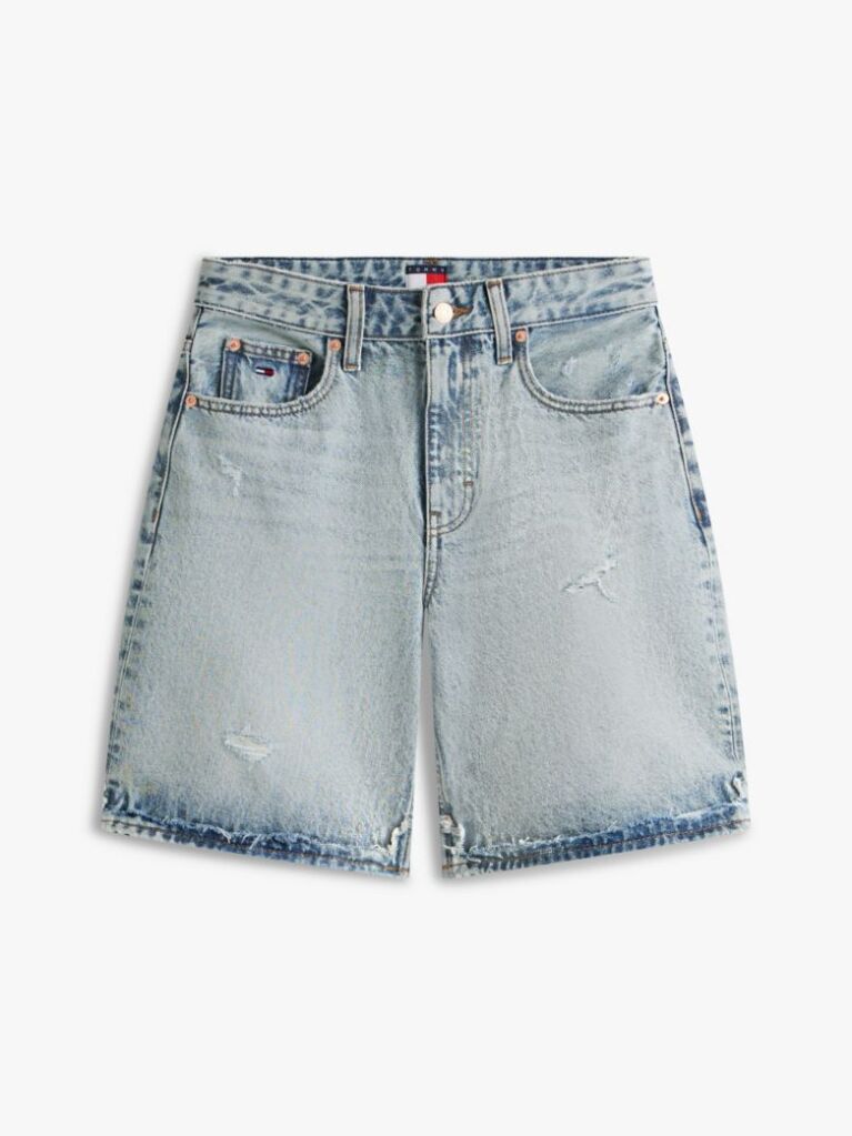 Denim Mia Distressed Relaxed Denim Bermuda Shorts  Women