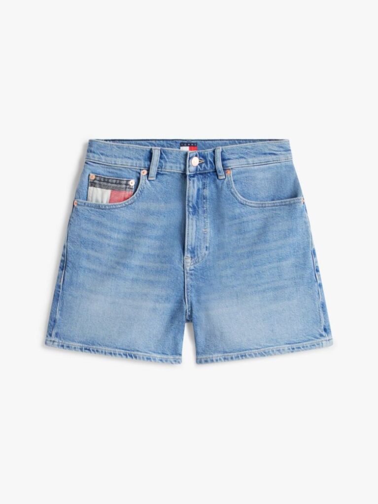 Denim Colour-Blocked Coin Pocket Mom Denim Shorts  Women