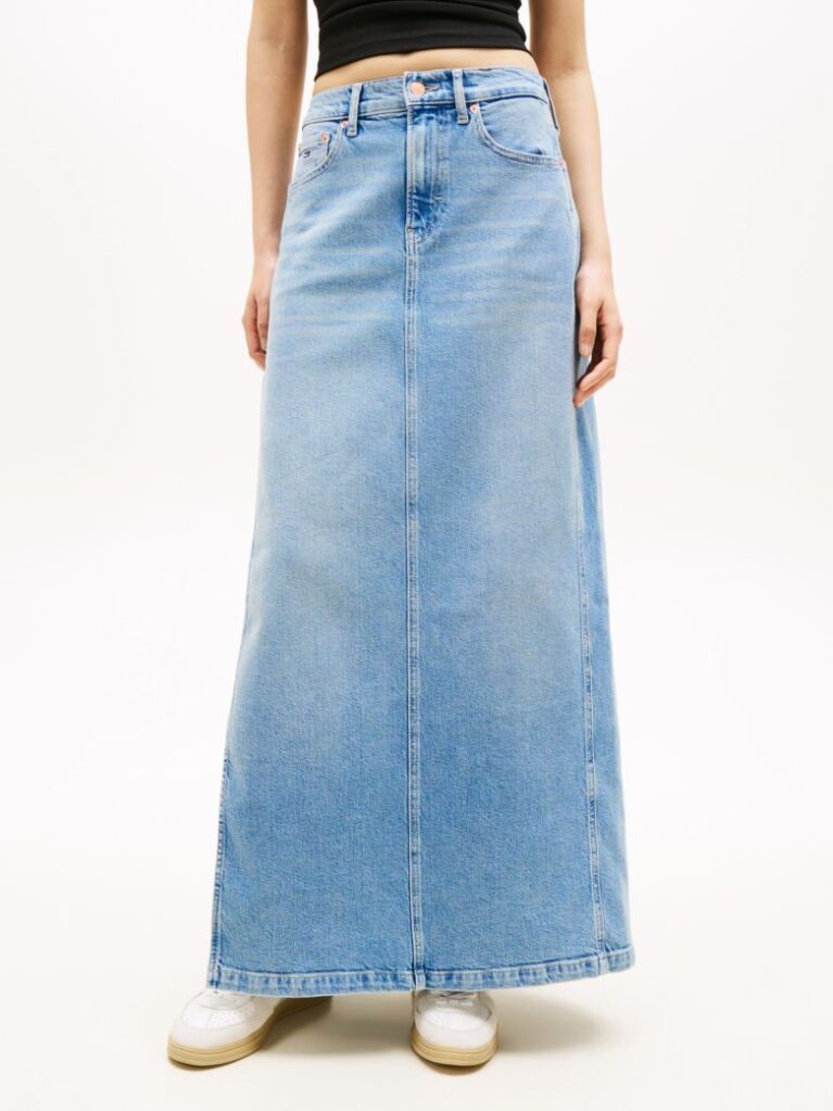 Denim Claire Whiskered Split Maxi Denim Skirt  Women