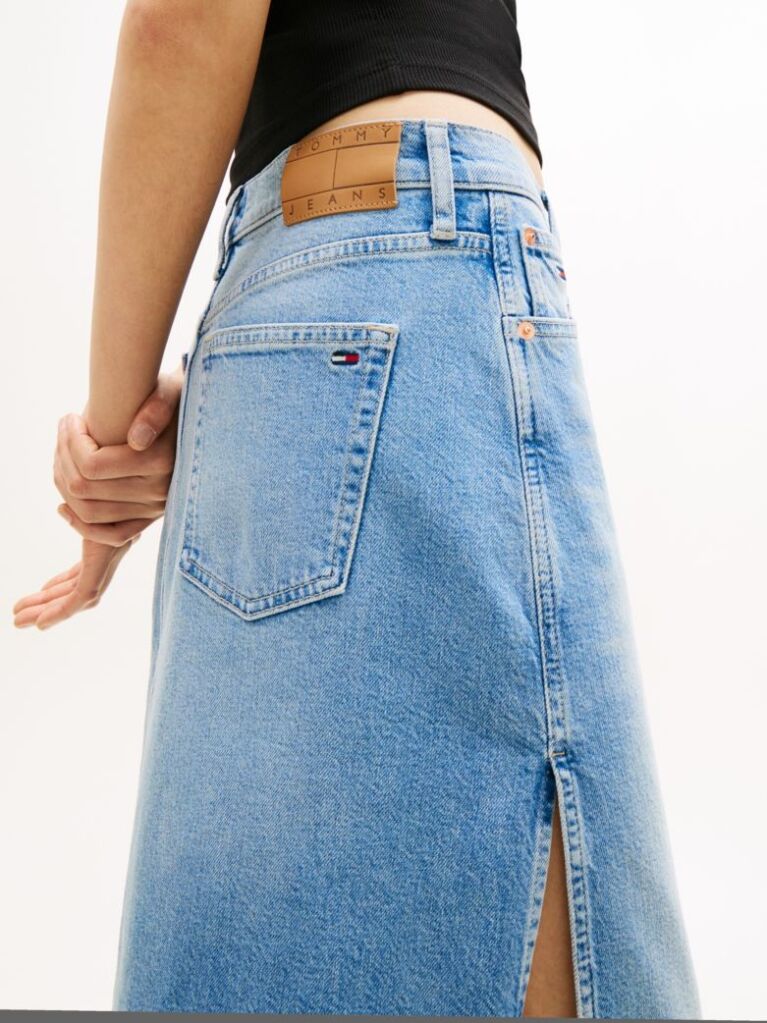 Denim Claire Whiskered Split Maxi Denim Skirt  Women