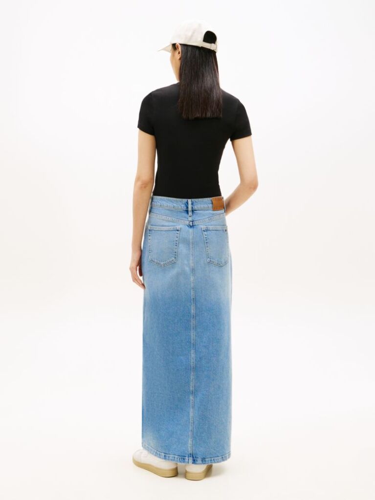 Denim Claire Whiskered Split Maxi Denim Skirt  Women