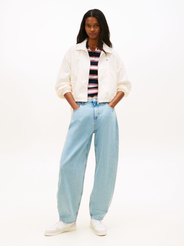 Denim Faded Balloon Tapered Leg Jeans  Women