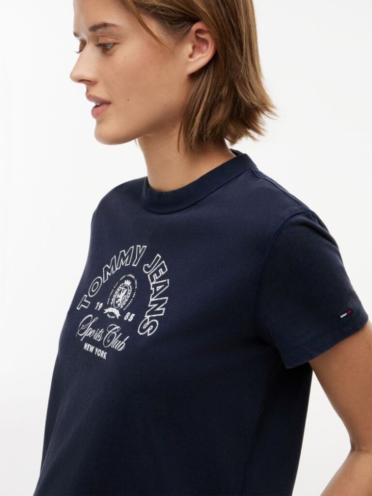 Μπλε Heritage T-shirt Με Λογότυπο Σε Κανονική Γραμμή  Γυναίκες