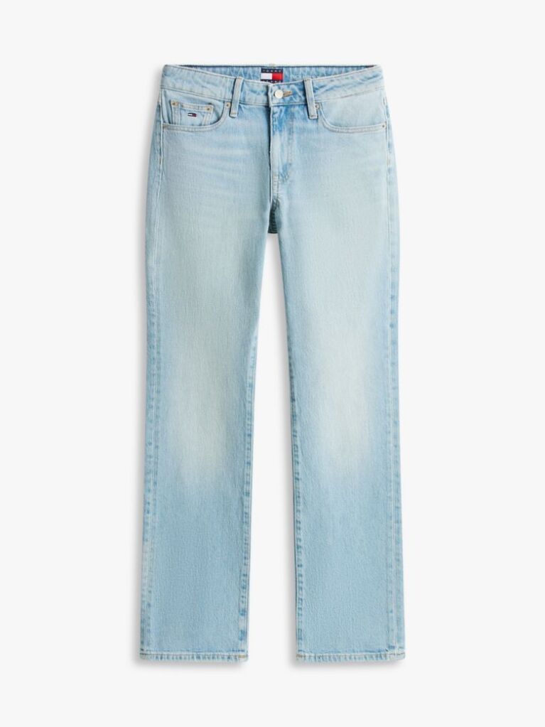Denim Whiskered Flag Embroidery Mid Rise Slim Jeans  Women