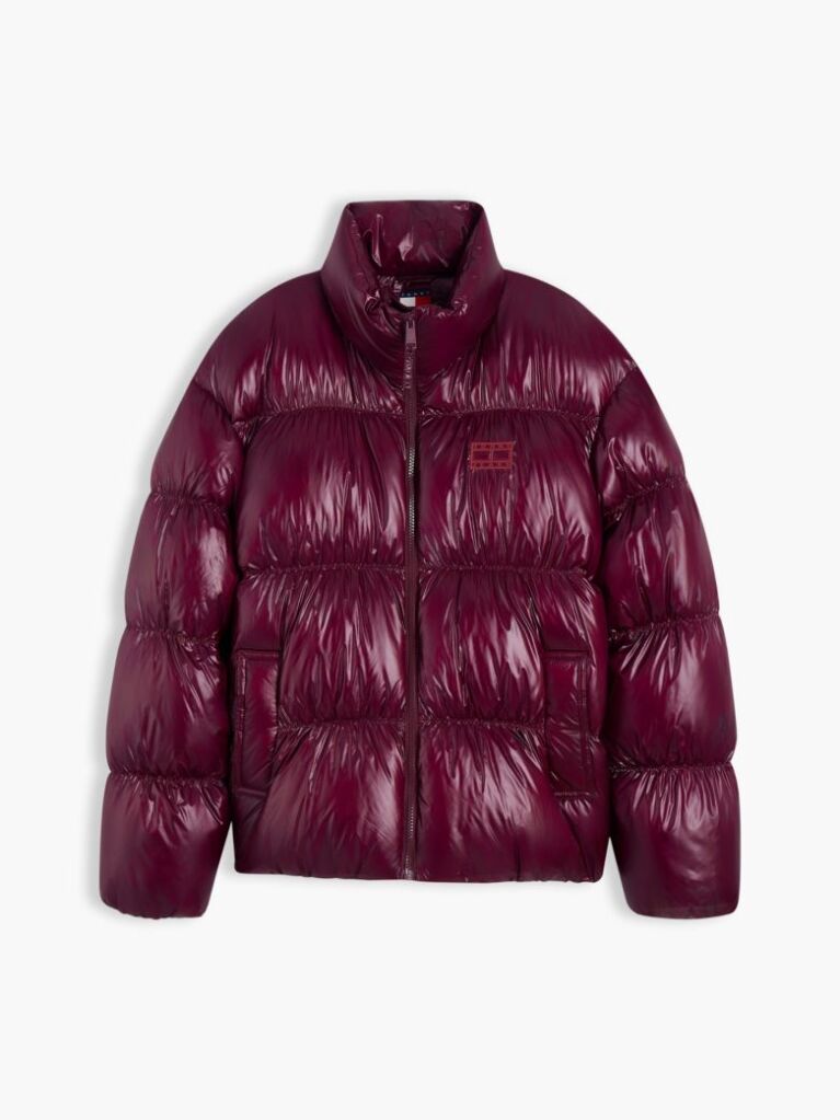 Purple Shiny Down Ripstop Relaxed Puffer Jacket  Women