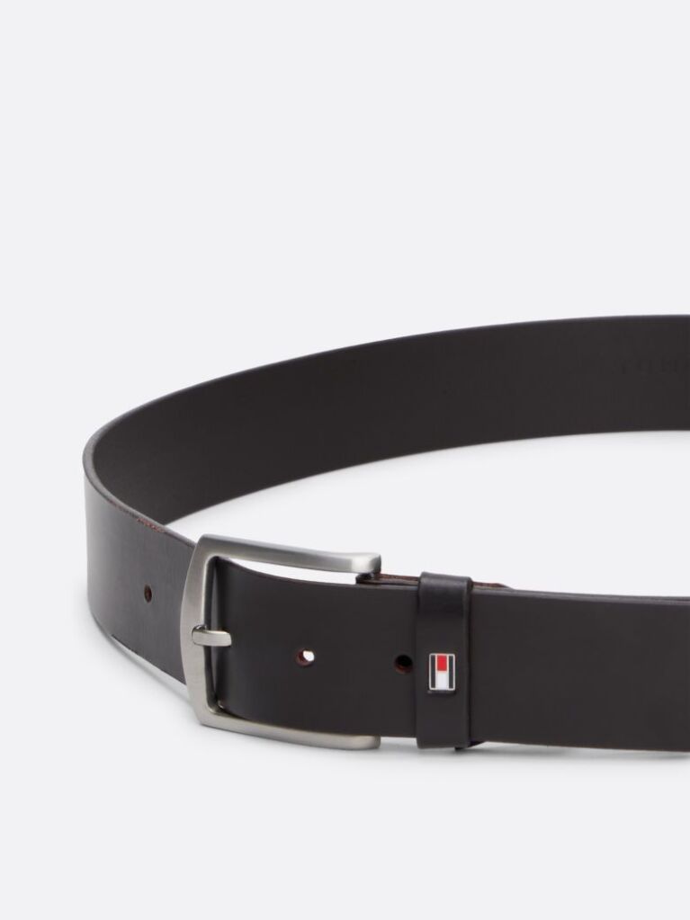 Brown Denton Flag Logo Leather Belt  Men