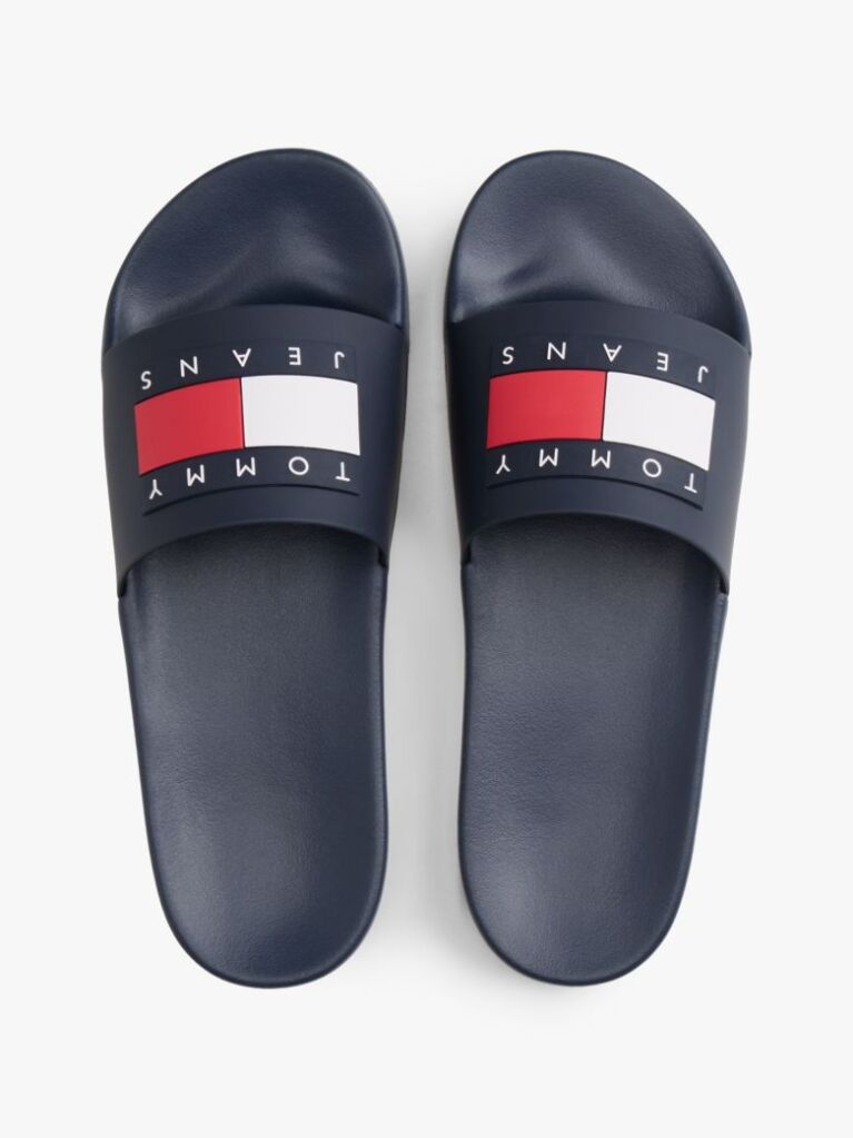 Blue Essential Flag Badge Pool Slides  Men