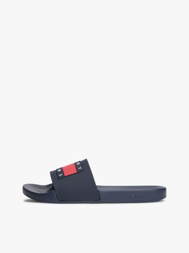 Blue Essential Flag Badge Pool Slides  Men
