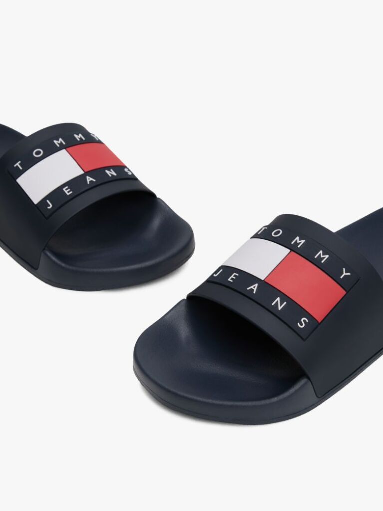 Blue Essential Flag Badge Pool Slides  Men