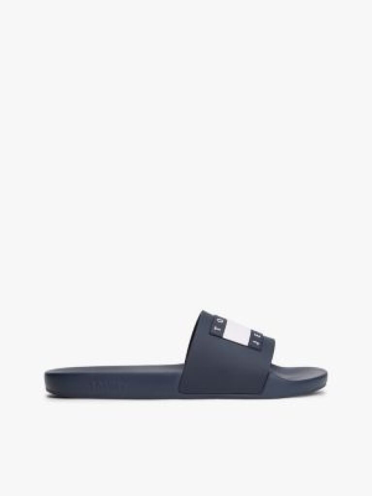 Blue Essential Flag Badge Pool Slides  Men