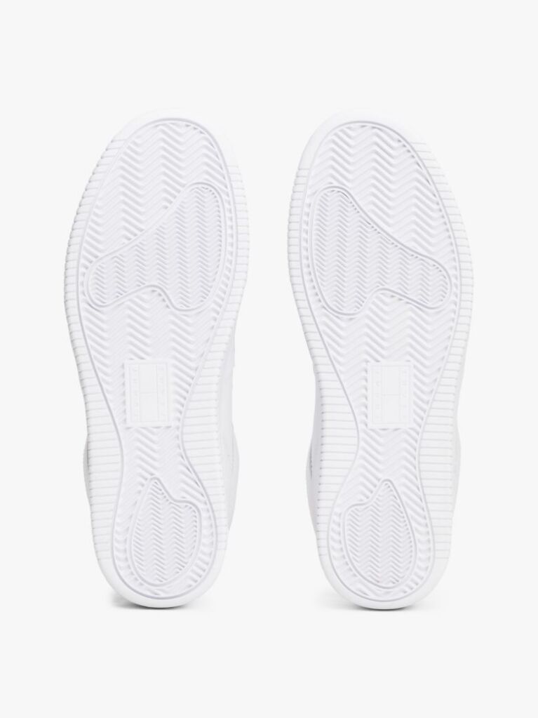 White Essential Retro Leather Basketball Trainers  Men