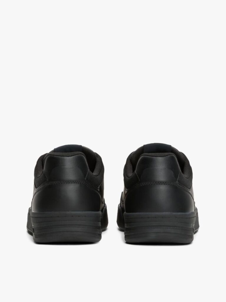 Μαύρο Δερμάτινα Sneakers Με Colour-Blocked Λεπτομέρεια  Άνδρες