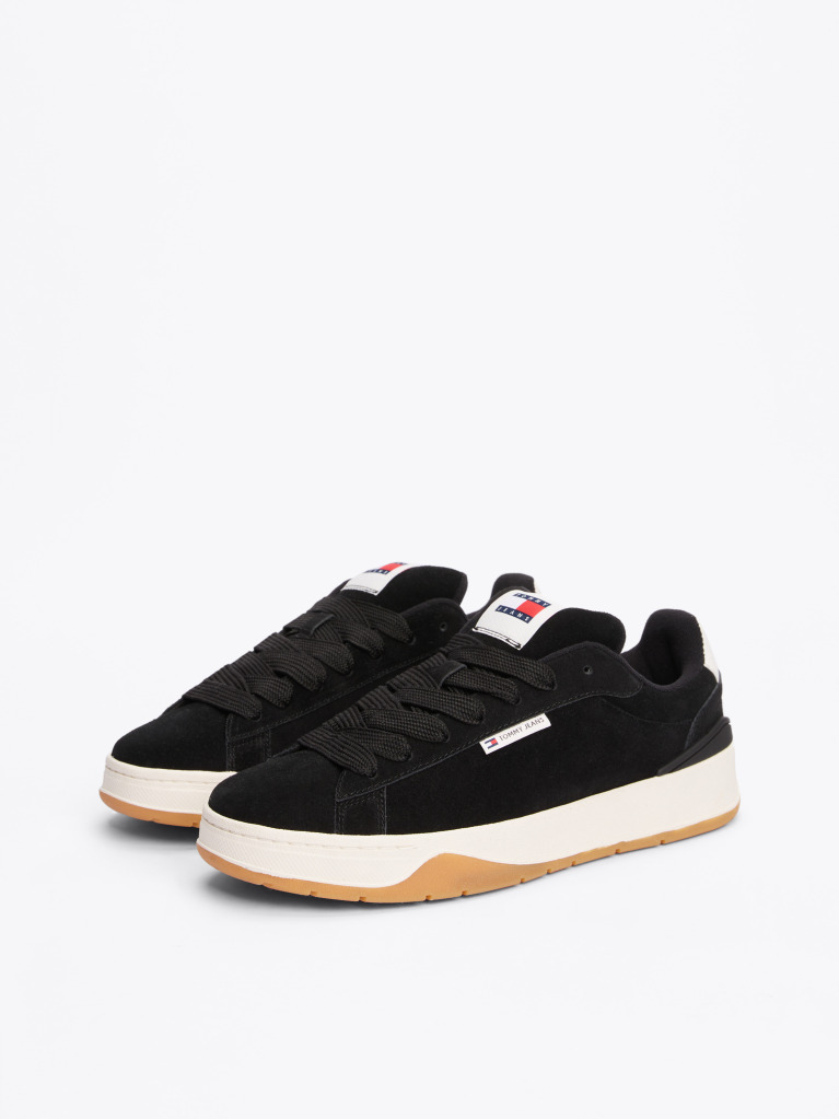 Μαύρο Δερμάτινα Σουέτ Sneakers  Άνδρες