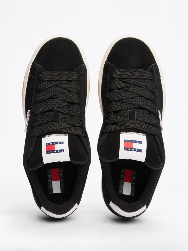 Μαύρο Δερμάτινα Σουέτ Sneakers  Άνδρες