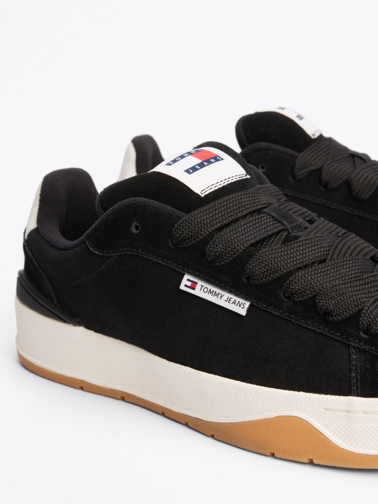 Μαύρο Δερμάτινα Σουέτ Sneakers  Άνδρες