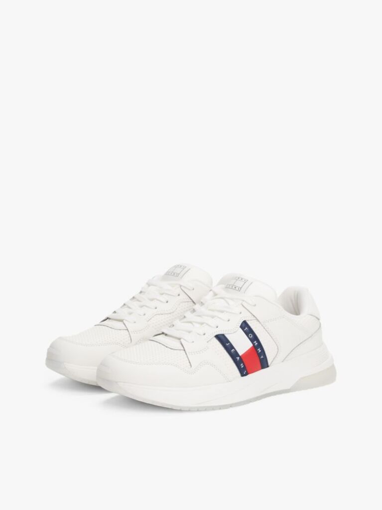 Beige Mixed Texture Fine Cleat Trainers  Men