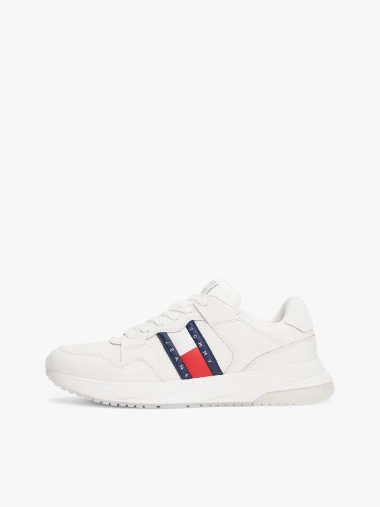 Beige Mixed Texture Fine Cleat Trainers  Men